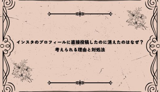 インスタのプロフィールに直接投稿したのに消えたのはなぜ？考えられる理由と対処法