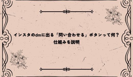 インスタのdmに出る「問い合わせる」ボタンって何？仕組みを説明